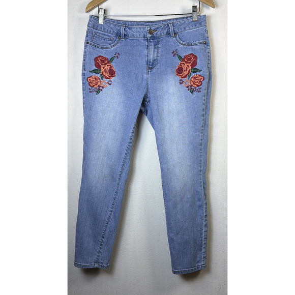 Workshop Denim - Workshop Republic Womens 10 Western Cowboy Rodeo Rose Embroidered Jeans boho